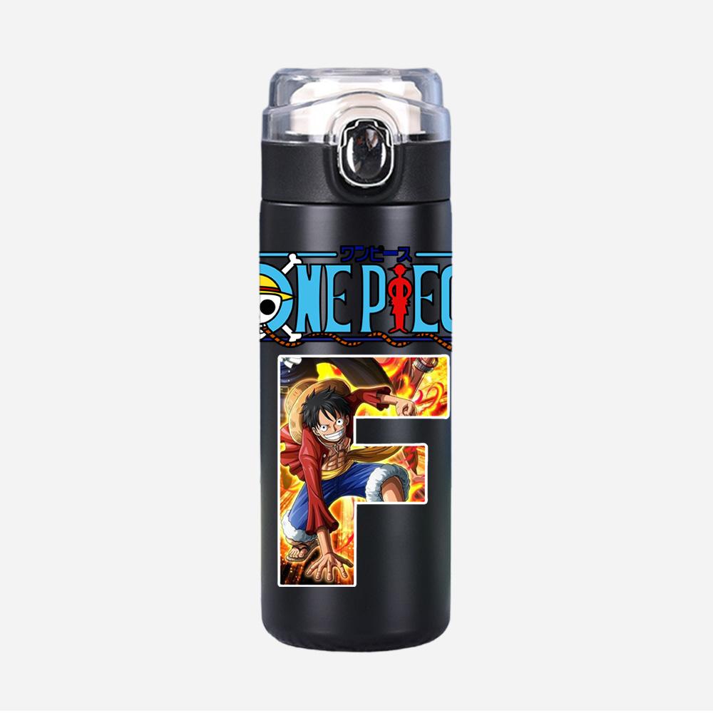 Anime Cartoon Printed Black Thermos Cup Portable Stainless Steel 400Ml Water Bottle Leak Proof Camping Water Cup Gift