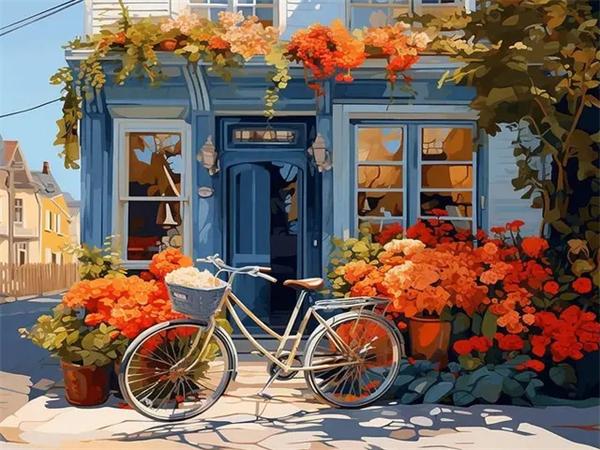 5D Diy Diamond Painting Mosaic Door House Full Square Round Embroidery Landscape Building Mosaic Home Decor