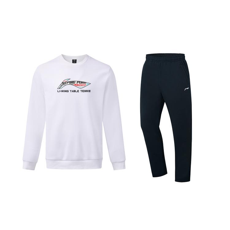 

Li-Ning Принт букв Круглый вырез Свободный крой Длинный рукав Эластичная талия Удобные Универсальные Длинные брюки Повседневный Спортивный костюм Костюм унисекс AWDT281-1+AKLT243-1