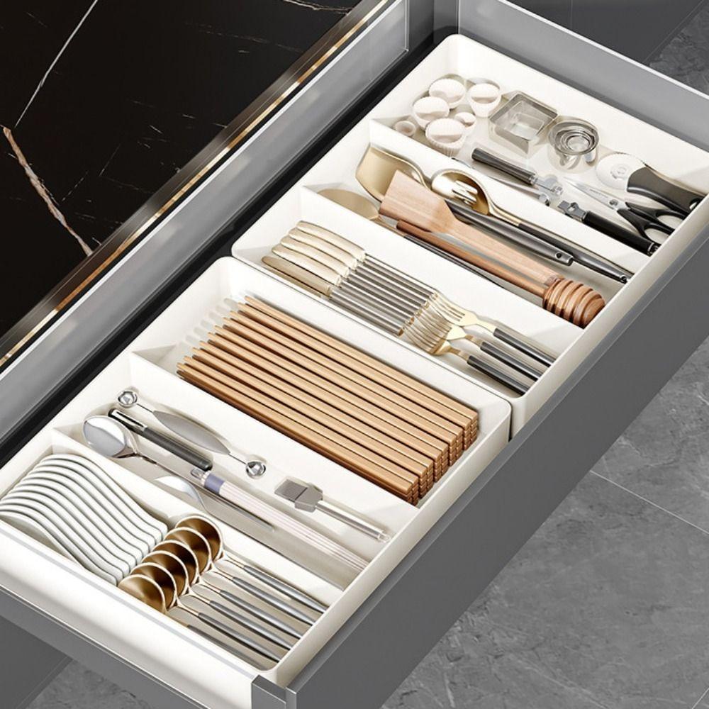 Movable Partition Kitchen Drawer Organizer Stationery Storage Expandable Utensil Tray Chopsticks