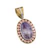 Natural Tiffany Stone 925 Solid Sterling Silver Gift TwoTone Pendant 1.25" I9J17