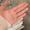Gold Rhinestone Pony Necklace - Elegant Clavicle Chain for Women
