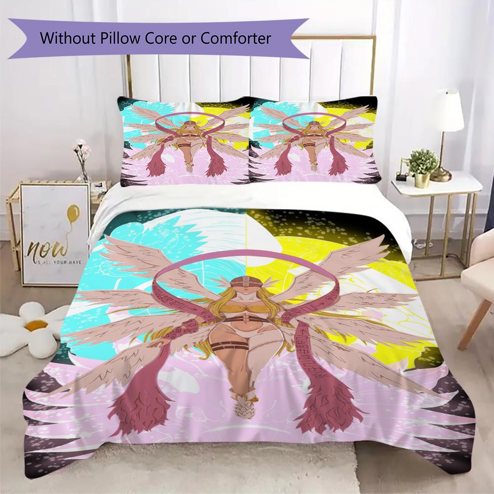 Ophanimon Pattern Bedding,Quilt Set Quilt Cover Pillowcase Home Birthday Gift (1*duvet cover+2*pillowcase,without core)XSJT0917468