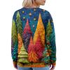 Damemote Langermet Christmas Snowman Snowflake Print Jakke Cardigan