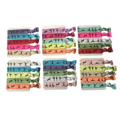 5PCS Gymnastics Knot Elastic Hair Bands - Customizable Logo, Handmade for Women’s Yoga & Fitness