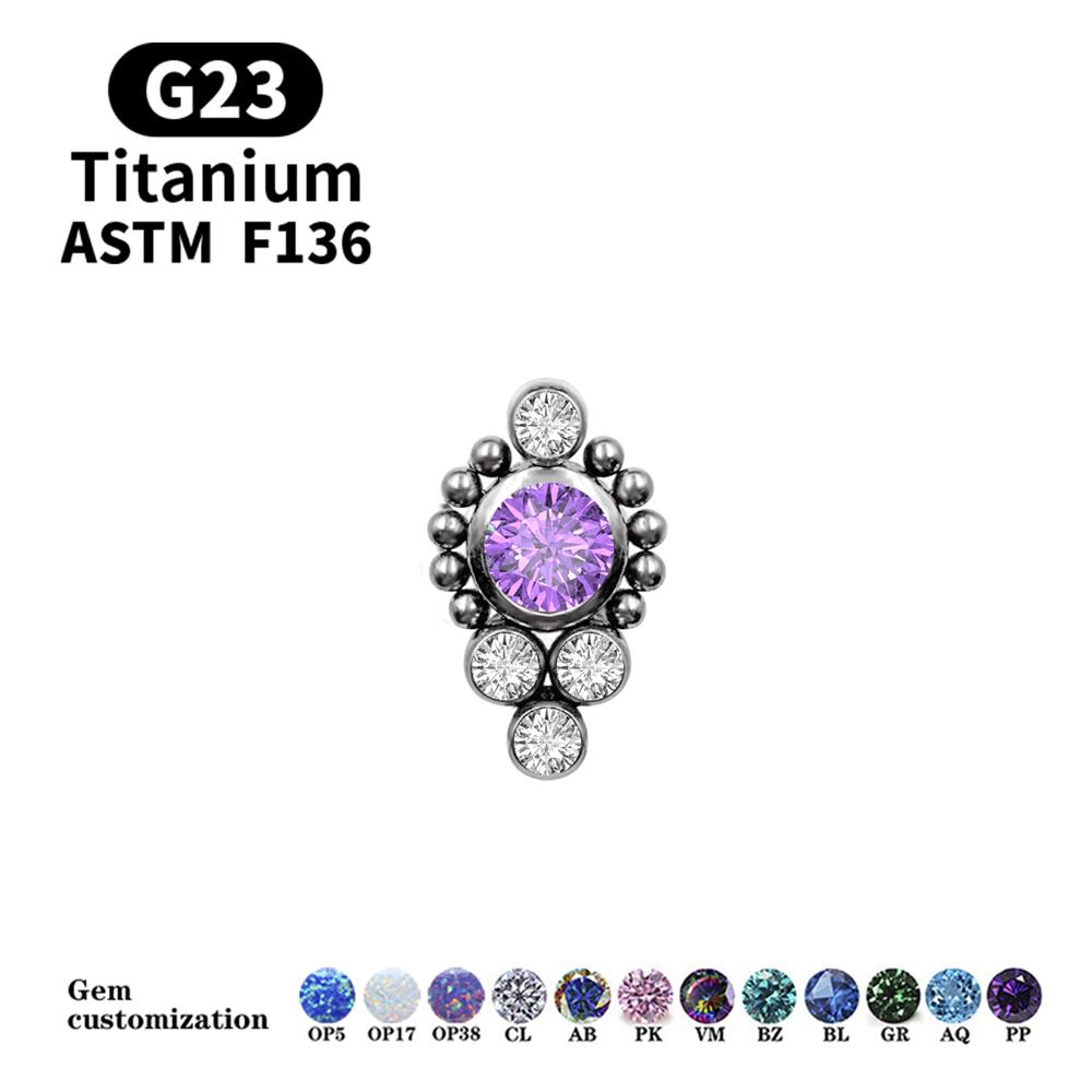 G23 Titanium Stud Earrings16G Piercing Set Ear Tragus Cartilage Zircon Opal Body Jewelry Helix Daith Lip Lobe Pin