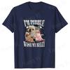 Fashion Spoof Cute Bulldog Print Tshirt Im Pibble Wash My Belly Letter Unisex Loose Short Sleeve Oversized Loose Unisex Women Tee