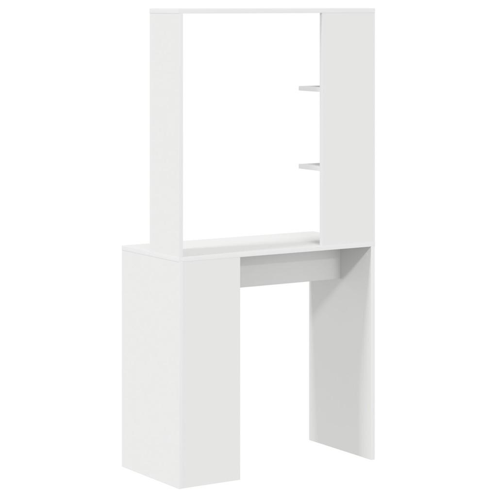 vidaXL Weißer Computertisch Weiß Holzwerkstoff Mittel Computertisch