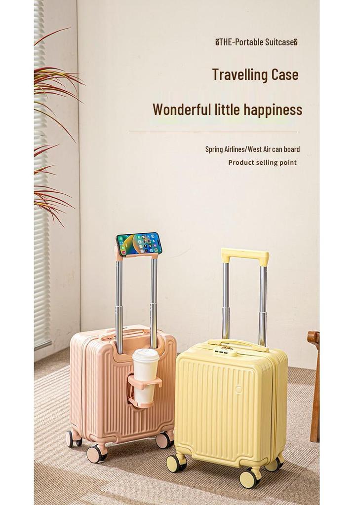 Spring Airlines 14-Zoll Leichter Handgepäckkoffer mit Universalrollen & Zahlenschloss - 20x30x40CM