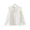 Girls Long-sleeved Shirt Doll Collar Autumn New Style Children Girl Button White Shirt Spring Autumn