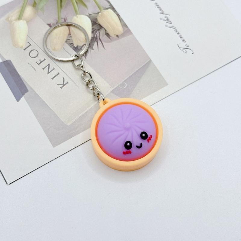 Playful Dim Sum Themed Key Accessory Collection Of 5 Amusing Expression Faces Sturdy Scratch Resistant Material