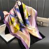 Luxury  Silk Scarf For Women Hijab Bandana Fashion 90*90Cm Square Scarves Handkerchief Design Shawl Wraps Echarpe Foulard
