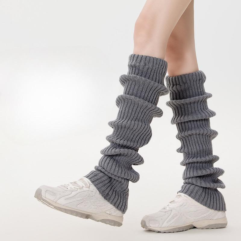 Spring and Autumn Women's Hot Girl Leg Covers, White Women's Calf Socks, Seasonal Knitted Socks, Trendy