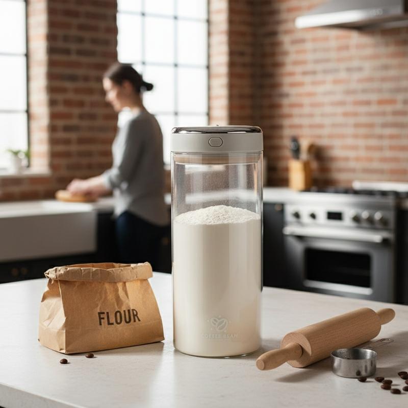 New Vacuum Food Grade Coffee Bean Sealed Jar With Date Tracker Waking Bean Valve Storage Containers For Grain Snack Sugar Tea