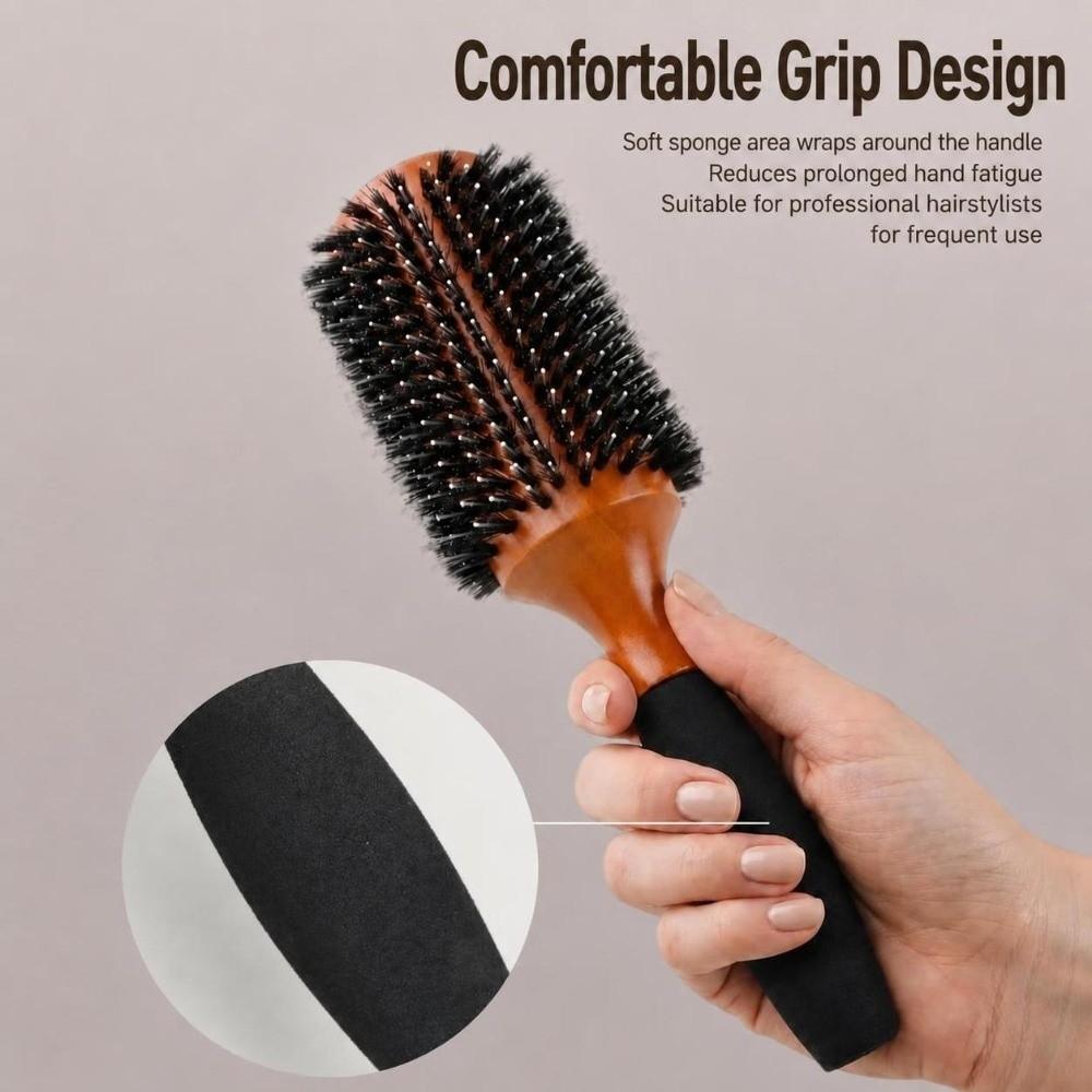 5 Sizes Round Hair Brush Anti Slip Grip Hair Comb High Quality Boar Bristle Brush Salon Use