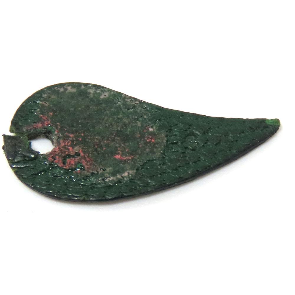 Used HERMES Bag charm Apple fruits leather/Silver925 Red green key ring