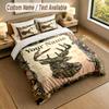 Deer Theme Personalized 3Pcs Bedding Set Custom Text & Name 1 Sheet 2 Pillowcases Household Bedding 1pc
