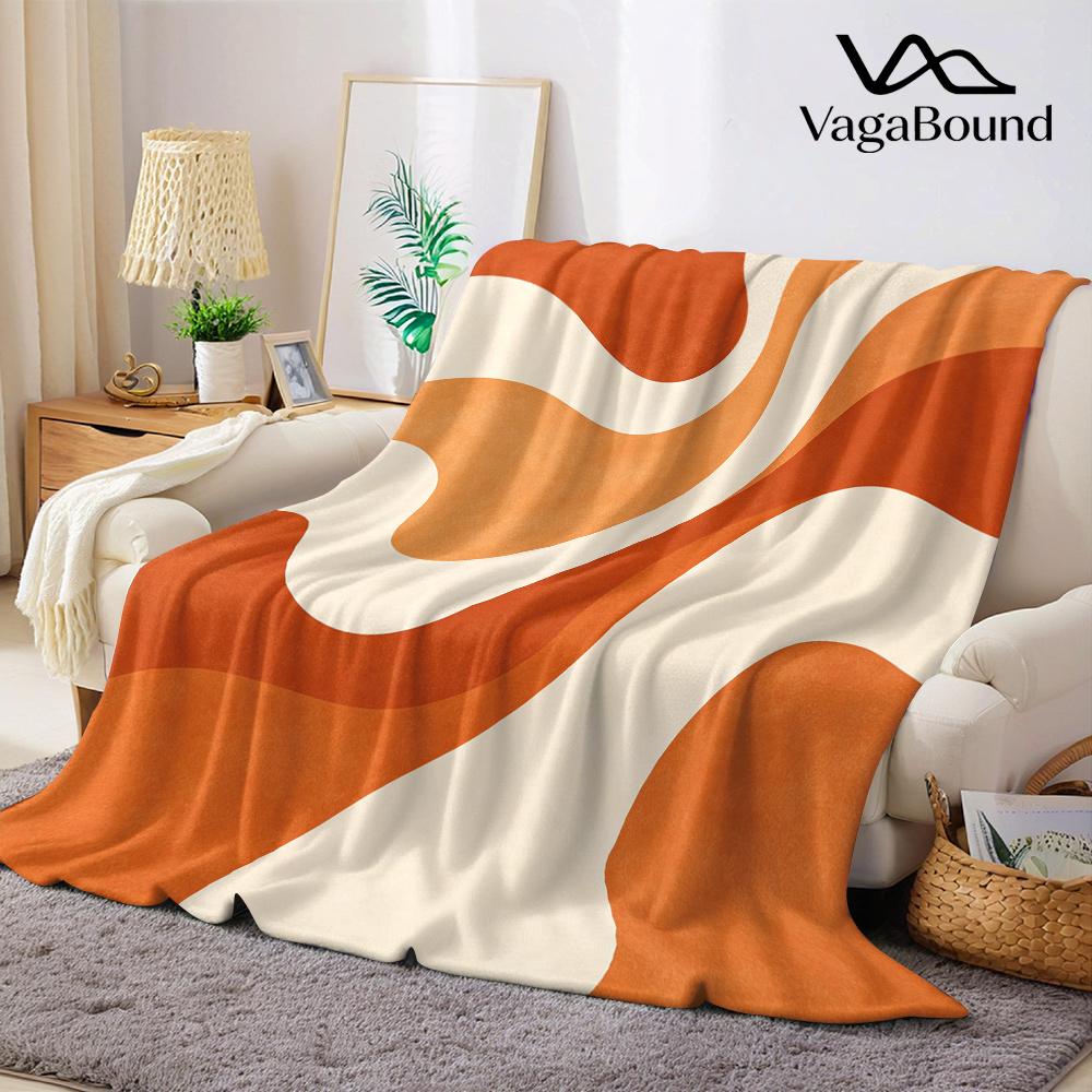 Abstract Fluid Waves Flannel Blanket Warm Soft Halloween Christmas All-Season Couch Decorative Cozy Warm Gift