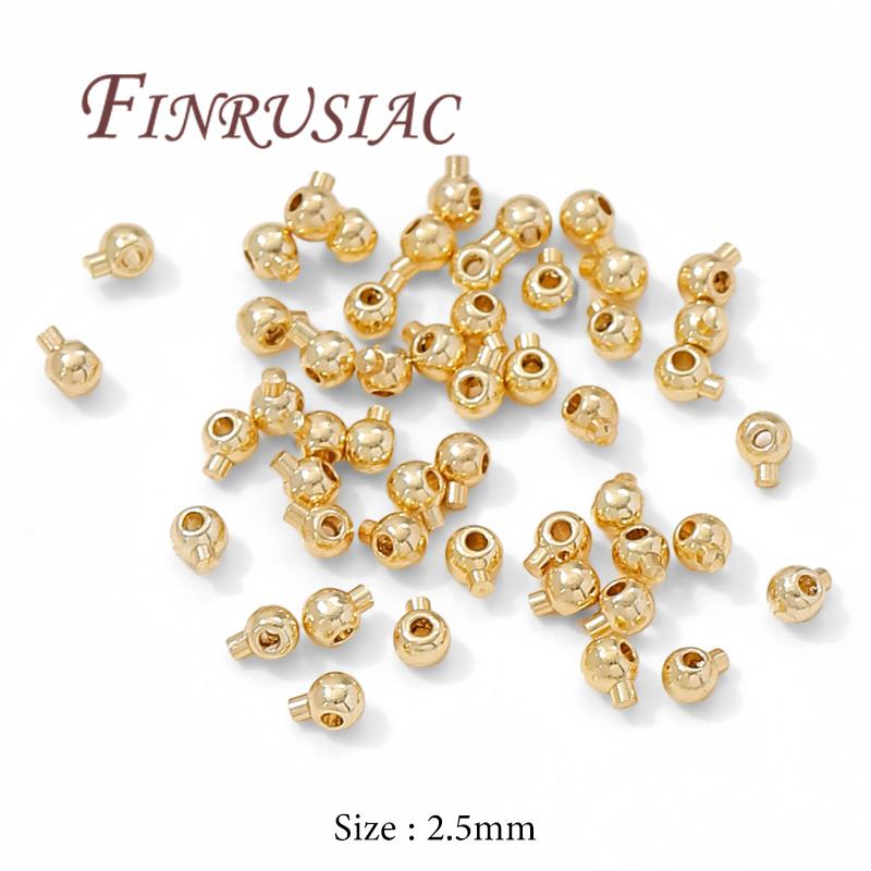 2.5mm 3mm 18K Gold Plated Crimp End Beads,Crimp Beads For Jewelry Making Supplies,Necklace End Bead,Bracelets Accessories