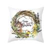 Easter Pillowcase Cartoon Print Bunny Egg Sofa Pillowcase Peach Skin Bedside Cushion