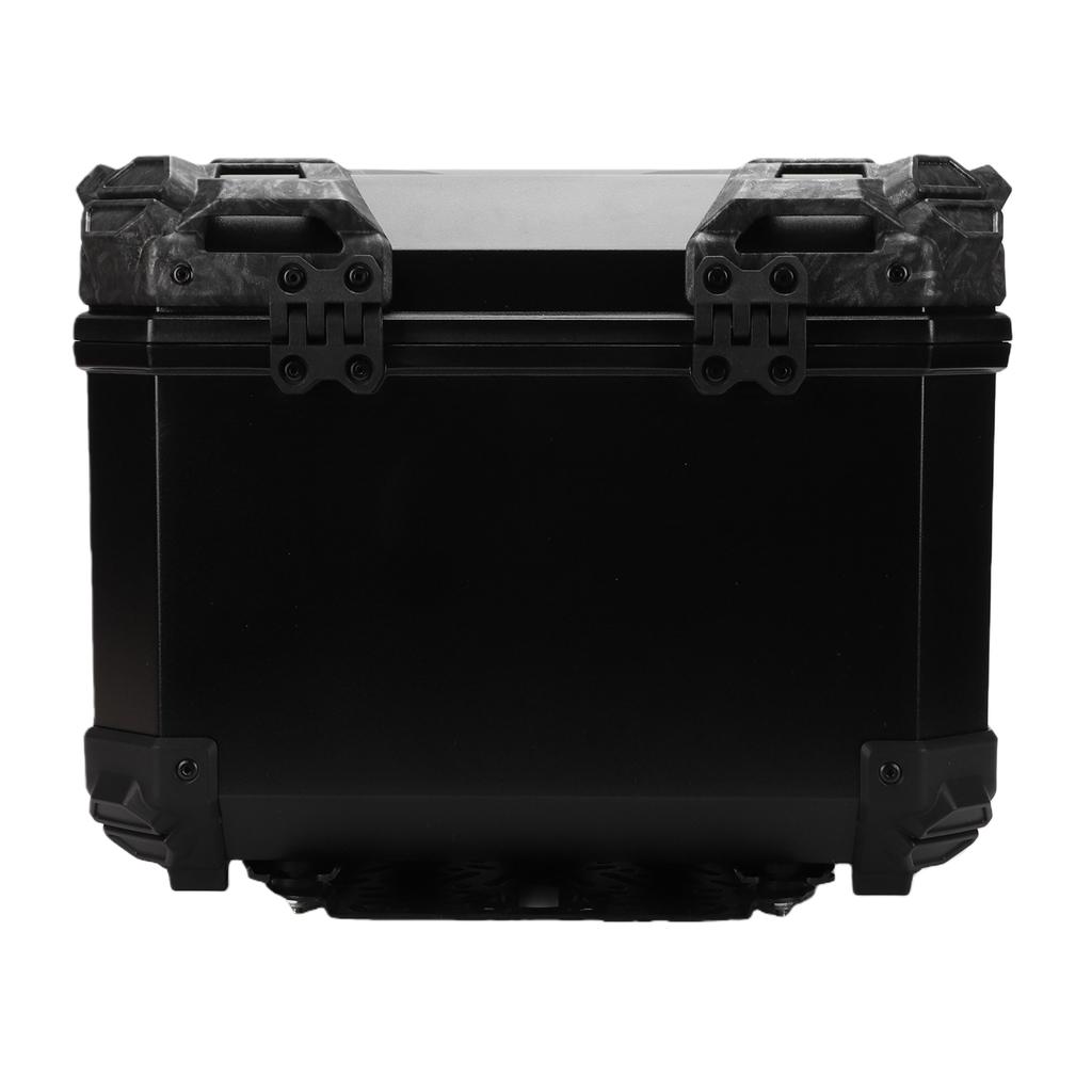 Motorcycle Top Case 45L Aluminum Alloy Handle Water Proof Anti Theft Lock System Universal Black