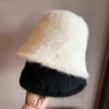 New Solid Color Fashion Rabbit Fur Bucket Hat Autumn and Winter Women's Season Fluffy Warm Street Versatile Bucket Hat