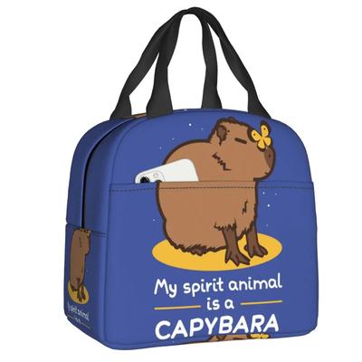 My Spirit Animal Is A Capybara Insulated Lunch Bag Camping Travel Animal Pet Portable Thermal Cooler Bento Box Women Children