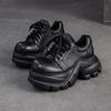 Fashion GKTINOO British Style Platform Shoes Autumn Winter 2025 New Commuting Height Increasing Genuine Leather Lace Up Women's Shoes
