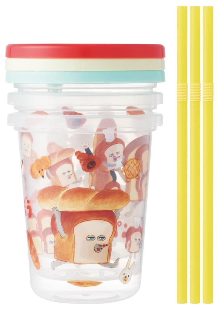 Skater Straw Tumbler 320ml Made In Japan Dorobo 3-Pack (Pan SIH3ST)
