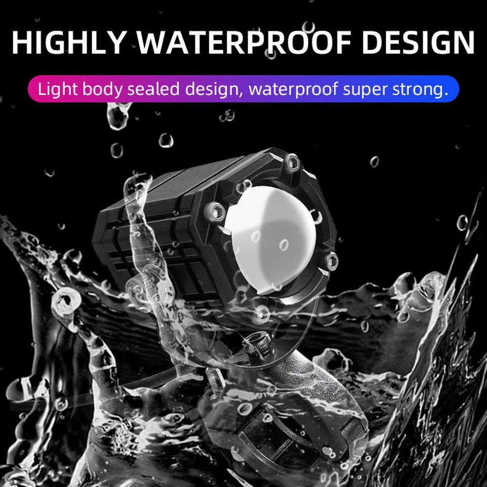 Motocicletă Mini far de conducere Scooter universal tricolor ATV pentru lampă auxiliară cu reflectoare Moto Accesorii pentru faruri de ceață