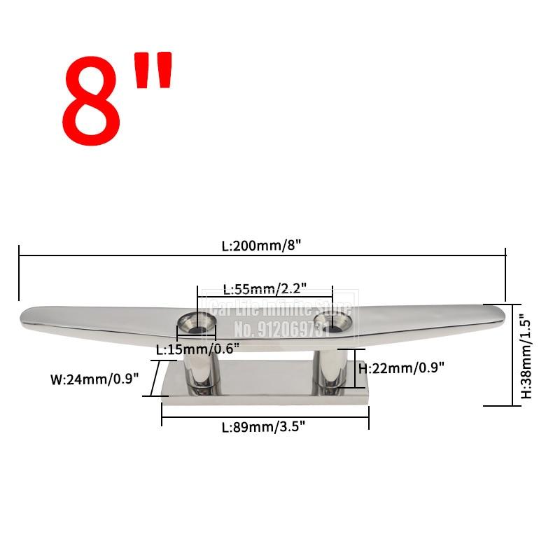 4/5/6/8/10 Zoll Niedrige Flache Klampe 316 Edelstahl Poliert Combo Mooring Klampe Für Marine boot Deck Seil Krawatte Yacht Zubehör