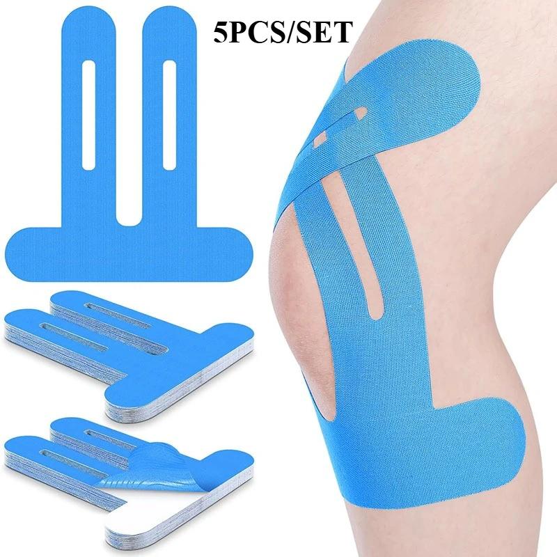 5Pcs Kinesiology Tape for Knee Sport Protection Elastic Patches Breathable Precut Knee Athletic Tape for Shoulder Muscle Support