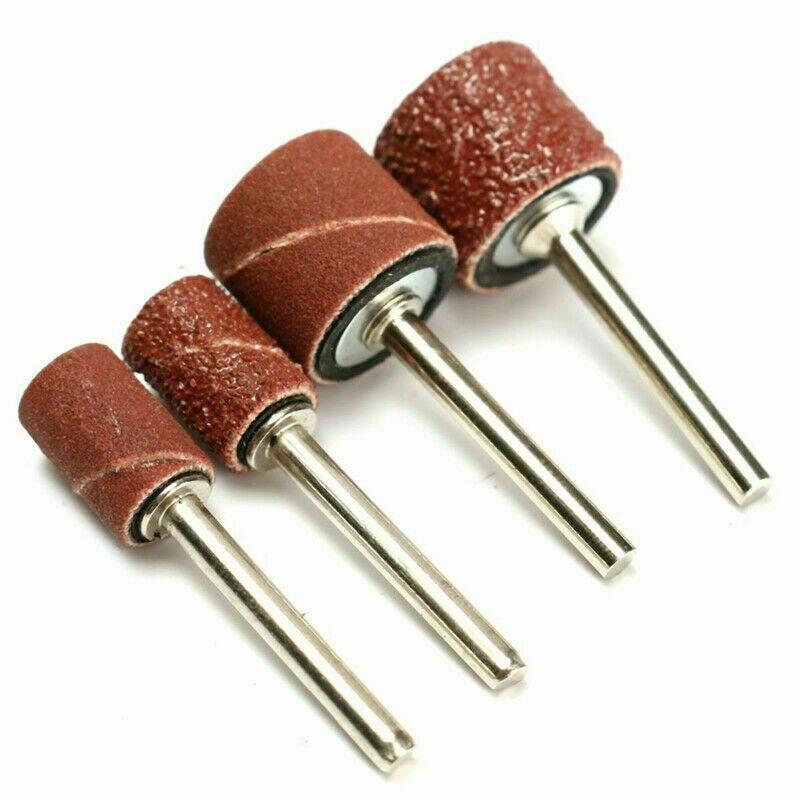 100Pcs Mandrel Dremel Rotary Tool Accessories Sanding Bands Drum Sleeve Grit