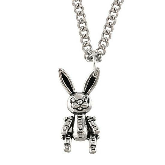 

925 Sterling Silver Hip Hop Style Articulated Rabbit Necklace 925 Silver