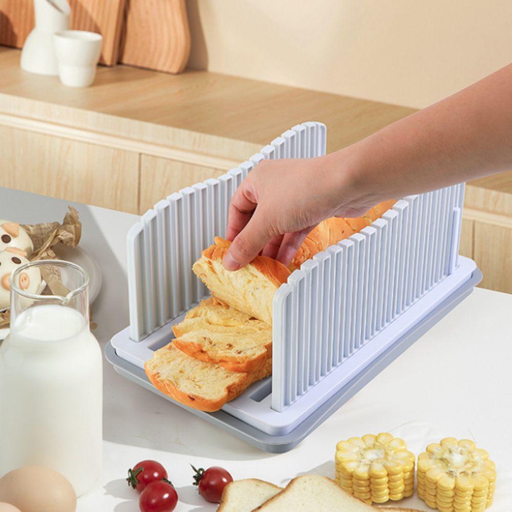 With Bread Crumb Tray Toast Slicer Adjustable Width Bread Slicing Plate Manual Bread Slicer Loaf