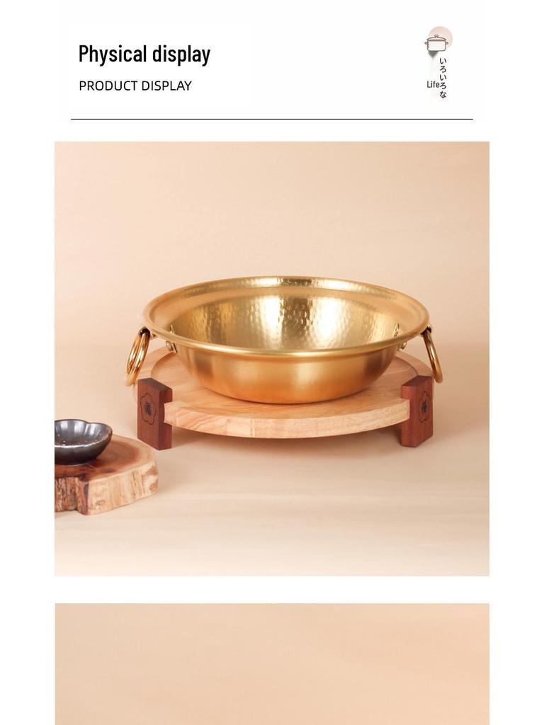 Grote Roestvrijstalen Hete Pot in Koperstijl voor Schaap, Lam en Vis