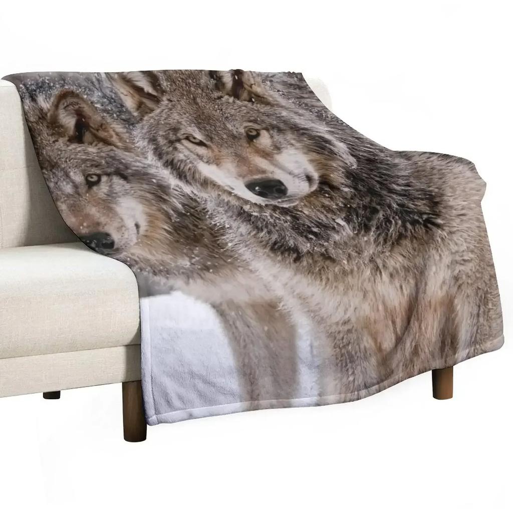 New Timber Wolf Pair Throw Blanket Decorative Sofa heavy to sleep Plush Thermals For Travel for babies Luxury Designer Blankets