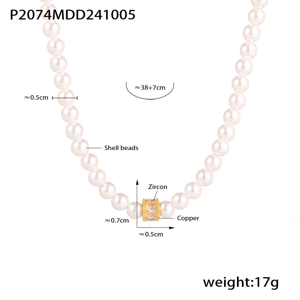 Qiong Yao Pearl & Zirconia Beaded Princess Necklace