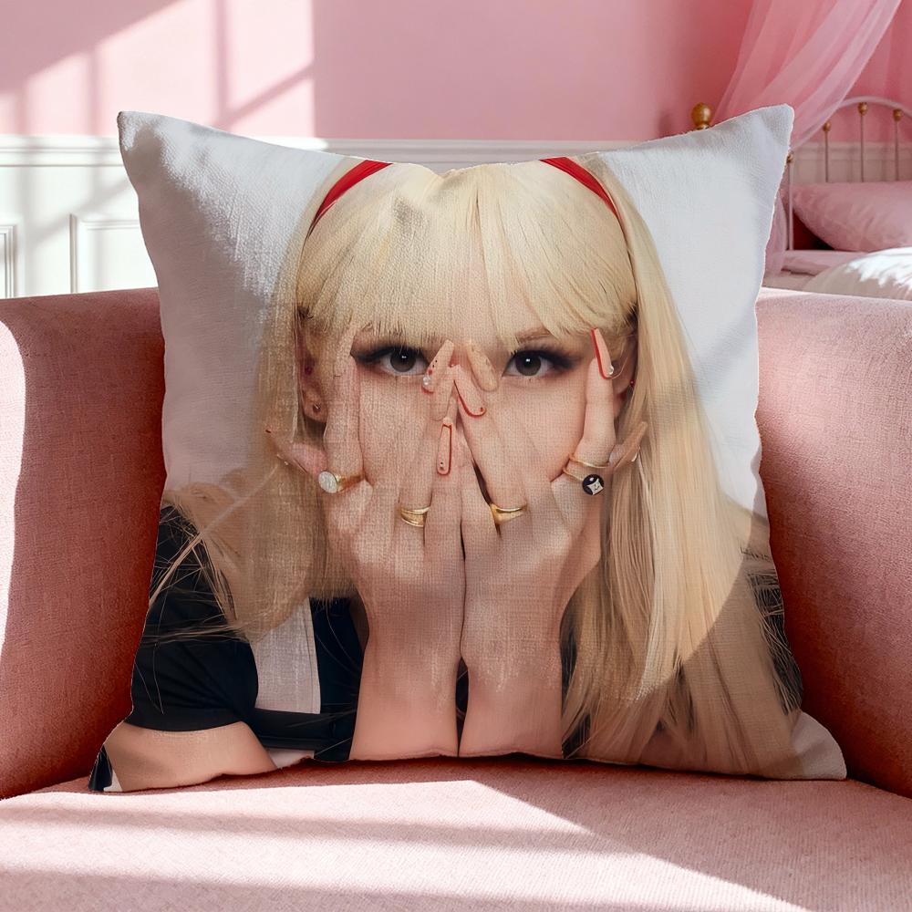 Kpop Style S-Somi Cushion Cover Breathable Linen Pillowcase Summer Odorless Eco-Friendly Invisible Zipper Washable