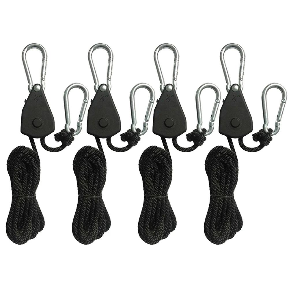 1/2/4/6/8/10/12/14/16pcs Hanger Pulley Ratchets Kayak Rope 1/8 Lift Pulley Rope Pulley 1.6M Lock Tie Down Strap Sky Curtain Tent