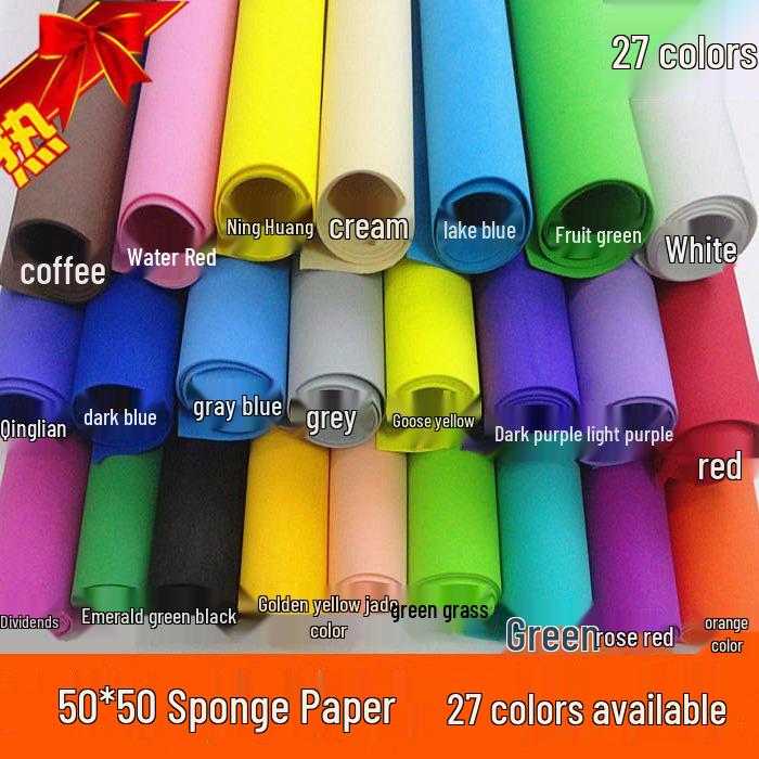 

27-Color 50x50cm Rose EVA Foam Paper for DIY Crafting