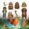 8pcs/set  Hoppers Movie Action Figures, Mabel & King George Beave Collectible Toys, Cartoon Character Dolls for Kids Gift