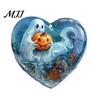 Clear Acrylic Holiday Ornaments Halloween Ghost Keychain, Spooky Pumpkin Keyring Pendant, Keychain Party Favors Cute Heart Bag Charm for Backpacks,