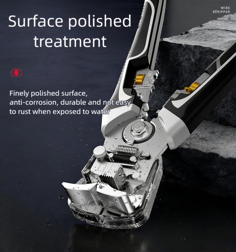 Professional-Grade Automatic Wire Stripper and Crimping Pliers - Electrician's Multi-functional Tool, No Adjustment Needed