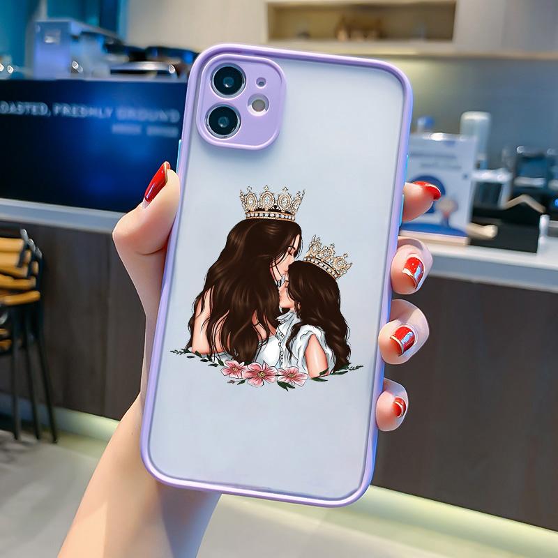 Super Mom Baby Girl Son Shockproof Phone Case For iPhone 13 12 14 15 11 Pro Max Mini 16 15 14 Plus 17 Pro Max Cartoon Back Cover