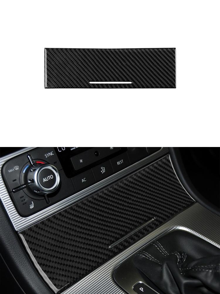 For Volkswagen VW Touareg 2011-2015 Car Carbon Fiber Sticker Version LHD Gear Shift Panel Interior Center control panel door