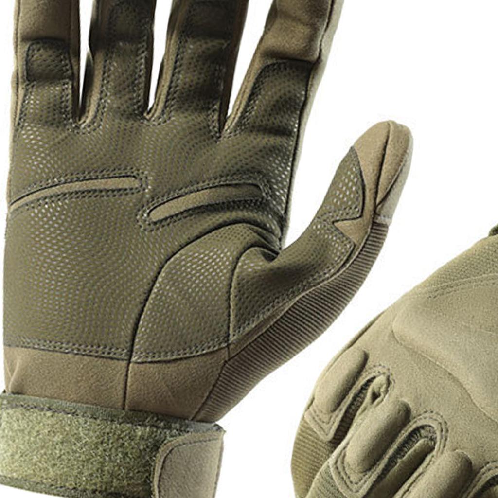 Protective Gloves Full Finger M Size Microfiber Leather Breathable Wind Proof Riding Gloves for Outdoor Training OD