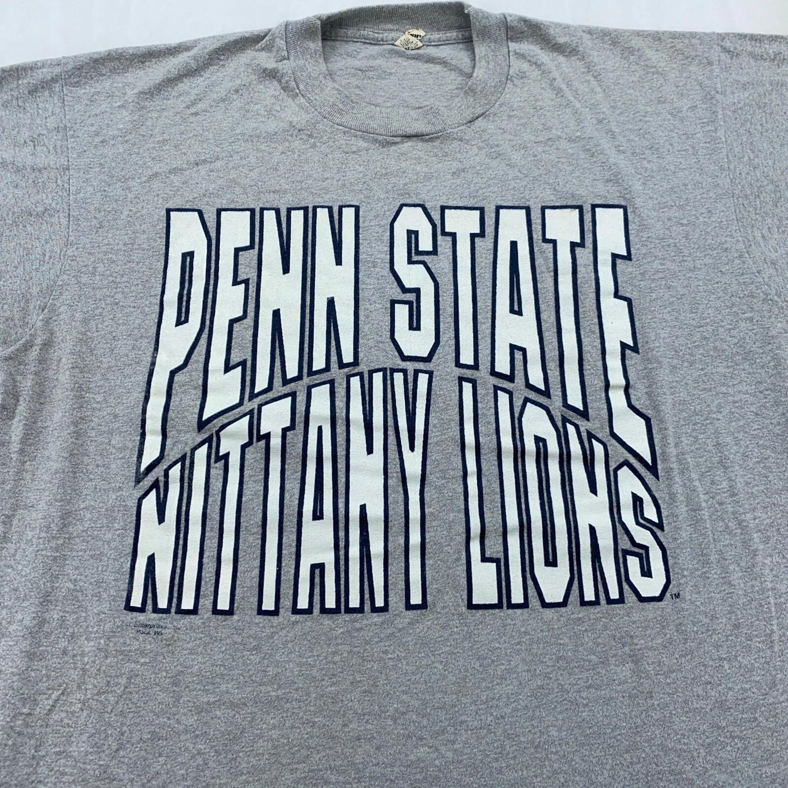 vintage 80s PENN STATE NITTANY LIONS T-Shirt MEDIUM/LARGE football ncaa psu thin L