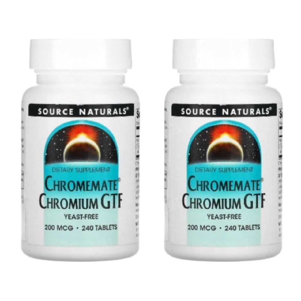 Source Naturals Chromite GTF 200mcg 240 Tablets Source Naturals Chromite GTF 200mcg 2 2 pcs