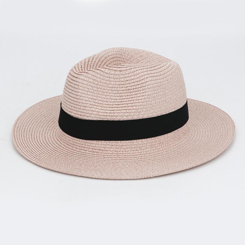 Foldable Colorful Summer Straw Hat Square Buckle Outdoor Beach Breathable Travel
